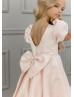 Blush Pink Satin V Back Flower Girl Dress Blush Pink Satin V Back Flower Girl Dress